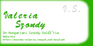 valeria szondy business card